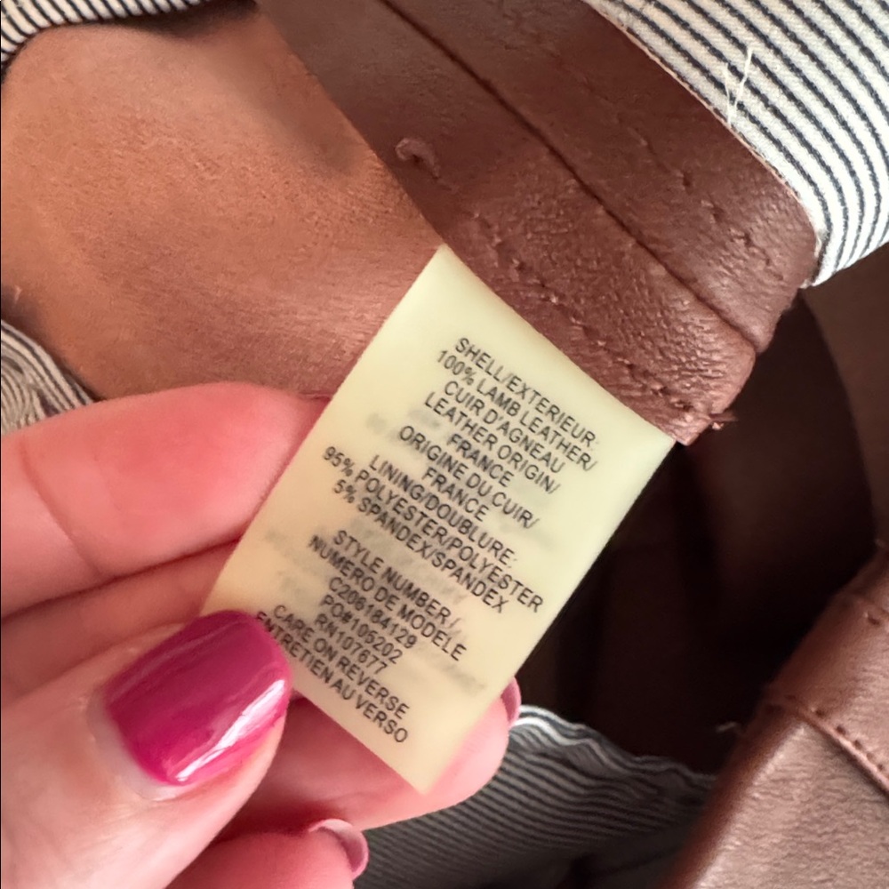 Alice + Olivia Brown Leather Shorts - Picture 4 of 4